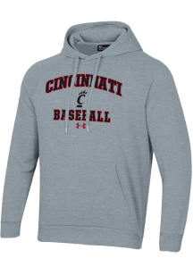 Under Armour Cincinnati Bearcats Mens Grey Baseball Rival Long Sleeve Hoodie