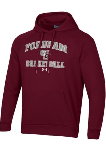Under Armour Fordham Rams Mens Maroon Basketball Rival Long Sleeve Hoodie