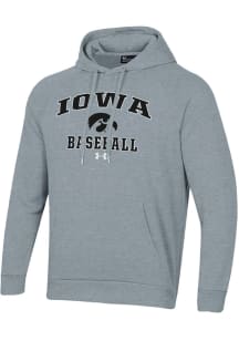 Under Armour Iowa Hawkeyes Mens Grey Baseball Rival Long Sleeve Hoodie