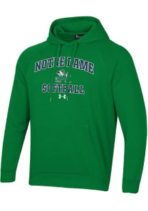 Under Armour Notre Dame Fighting Irish Mens Green Softball Rival Long Sleeve Hoodie
