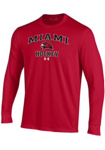 Under Armour Miami RedHawks Red Hockey Performance Long Sleeve T Shirt