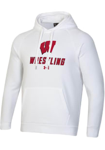Under Armour Wisconsin Badgers Mens White Rival Long Sleeve Hoodie