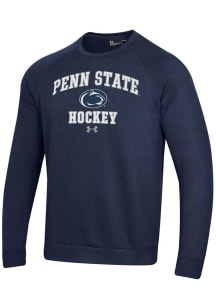 Under Armour Penn State Nittany Lions Mens Navy Blue Hockey Rival Long Sleeve Crew Sweatshirt
