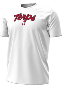 Under Armour Maryland Terrapins White Performance Short Sleeve T Shirt