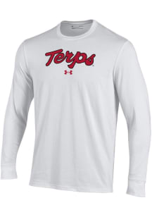 Under Armour Maryland Terrapins White Performance Long Sleeve T Shirt