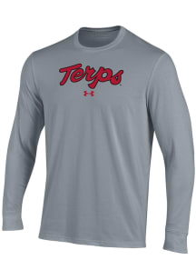 Under Armour Maryland Terrapins Grey Performance Long Sleeve T Shirt