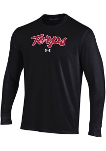 Under Armour Maryland Terrapins Black Performance Long Sleeve T Shirt