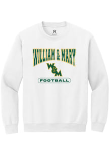 Summit Sportswear William & Mary Tribe Mens White Football Long Sleeve Crew Sweatshirt