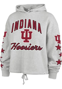 47 Indiana Hoosiers Womens Ash Starry Eyed Hooded Sweatshirt