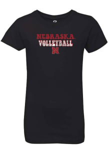 Summit Sportswear Nebraska Cornhuskers Toddler Girls Black Volleyball Short Sleeve T-Shirt
