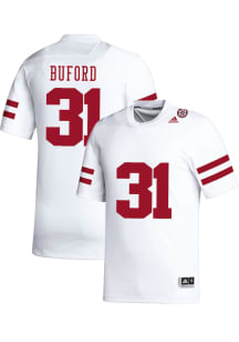 Mario Buford   Nebraska Cornhuskers White NIL Name And Number Football Jersey