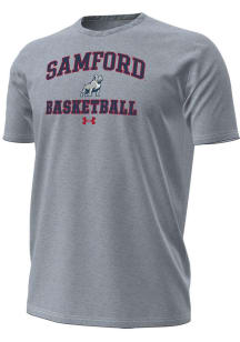 Under Armour Samford University Bulldogs Grey Basketball Performance Short Sleeve T Shirt