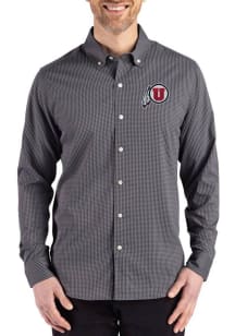 Cutter and Buck Utah Utes Mens Black Skyline Long Sleeve Dress Shirt