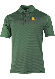 Columbia Baylor Bears Mens Green Heat Seal Double Hit Short Sleeve Polo