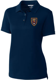 Cutter and Buck Real Salt Lake Womens Navy Blue Advantage Short Sleeve Polo Shirt