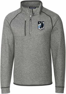 Cutter and Buck Minnesota United FC Mens Grey Mainsail Long Sleeve Qtr Zip Pullover