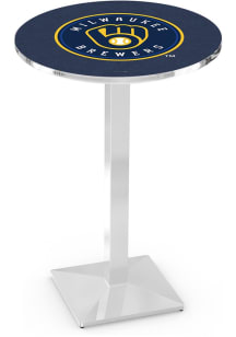 Milwaukee Brewers Chrome Square Base Pub Table