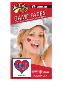 Kansas Jayhawks Heart 4 Pack Tattoo