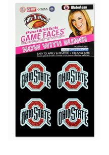 Ohio State Buckeyes 4 Pack Glitter Tattoo