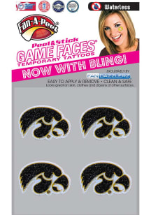 Iowa Hawkeyes Glitter 4 Pack Tattoo