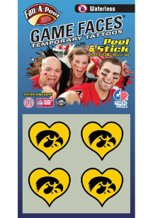 Iowa Hawkeyes Heart 4 Pack Tattoo