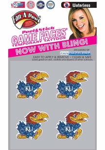 Kansas Jayhawks Glitter 4pk Tattoo