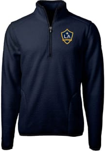Cutter and Buck LA Galaxy Mens Navy Blue Cascade Sherpa Long Sleeve Qtr Zip Pullover