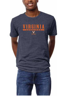 League Virginia Cavaliers Navy Blue Arch Name Short Sleeve Fashion T Shirt