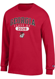 Champion Georgia Bulldogs Red Class of 2028 Jersey Long Sleeve T Shirt