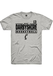 Grant Darbyshire Cincinnati Bearcats Ash NIL Stacked Box Short Sleeve Player T Shirt