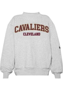 Hype and Vice Cleveland Cavaliers Womens Ash Mock Neck Crew Sweatshirt