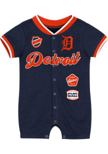 Detroit Tigers Baby Navy Blue Pinch Short Sleeve One Piece