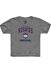 Summit Sportswear UConn Huskies Youth Graphite Women's Ice Hockey Short Sleeve T-Shirt