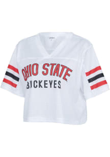 Ohio State Buckeyes Womens Field Goal Fashion Football Jersey - White