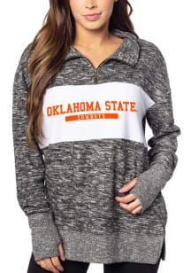 Oklahoma State Cowboys Womens Black Cozy Style Qtr Zip
