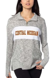 Central Michigan Chippewas Womens Grey Cozy Graphic Qtr Zip