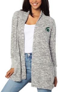 Michigan State Spartans Womens Grey Cozy Long Sleeve Cardigan