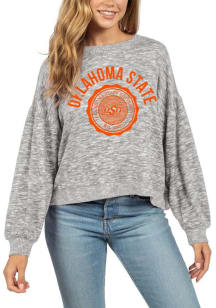 Oklahoma State Cowboys Womens Grey Puff Crew Sweatshirt