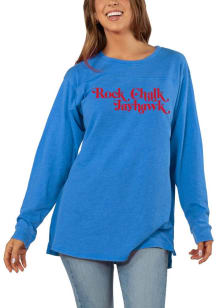 Kansas Jayhawks Womens Blue Tunic LS Tee