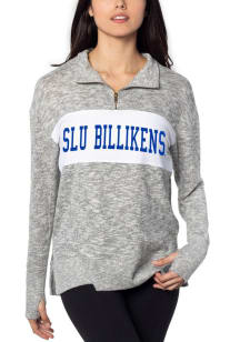 Saint Louis Billikens Womens Grey Cozy Fleece Qtr Zip