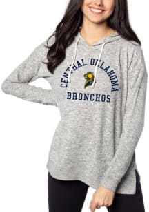 Central Oklahoma Bronchos Womens Grey Tunic Hooded Sweatshirt