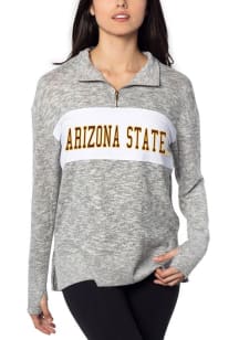 Arizona State Sun Devils Womens Grey Cozy Fleece Qtr Zip