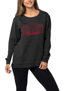 Ohio State Buckeyes Womens Black Back to Basic Tunic Crew Sweatshirt