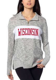 Wisconsin Badgers Womens Grey 1/4 Zip Qtr Zip