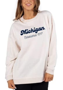 Michigan Wolverines Womens Yellow Warm Up Crew Sweatshirt