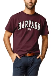 Harvard Crimson Maroon Arch Name Short Sleeve T Shirt