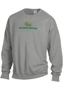 ComfortWash George Mason University Mens Grey Garment Dyed Long Sleeve Crew Sweatshirt
