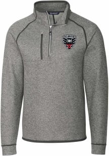 Cutter and Buck DC United Mens Grey Mainsail Big and Tall Qtr Zip
