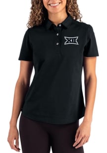 Cutter and Buck Big 12 Womens Black Advantage Short Sleeve Polo Shirt