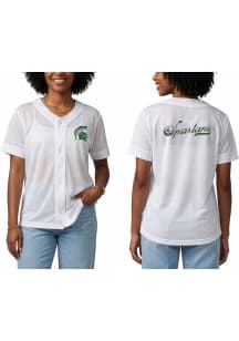 Michigan State Spartans Womens MVP Fashion Baseball Jersey - White